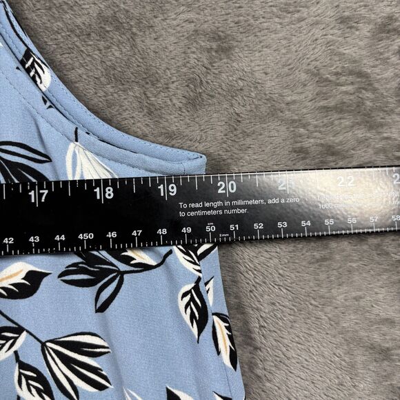 J. Jill Wearever Collection Breeze Flounce Hem Midi Dress Floral Blue Sz MP F142 - Picture 5 of 10